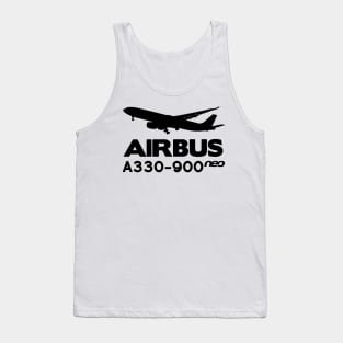 Airbus A330-900neo Silhouette Print (Black) Tank Top